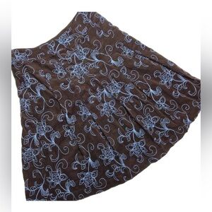 Boden Corduroy Floral Embroidered skirt